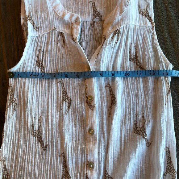 𝅺Zac & Rachel Giraffe Tie Front Sleeveless Blouse - Picture 9 of 10